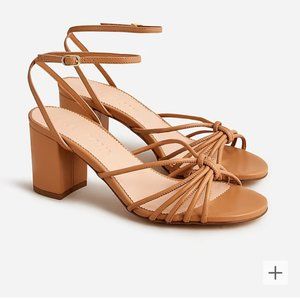 JCREW Size 12 NWT Tan Lucie strappy block heel sandals in Italian leather